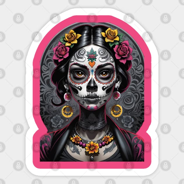 Catrina - Dia De Los Muertos Sticker by Absinthe Society 